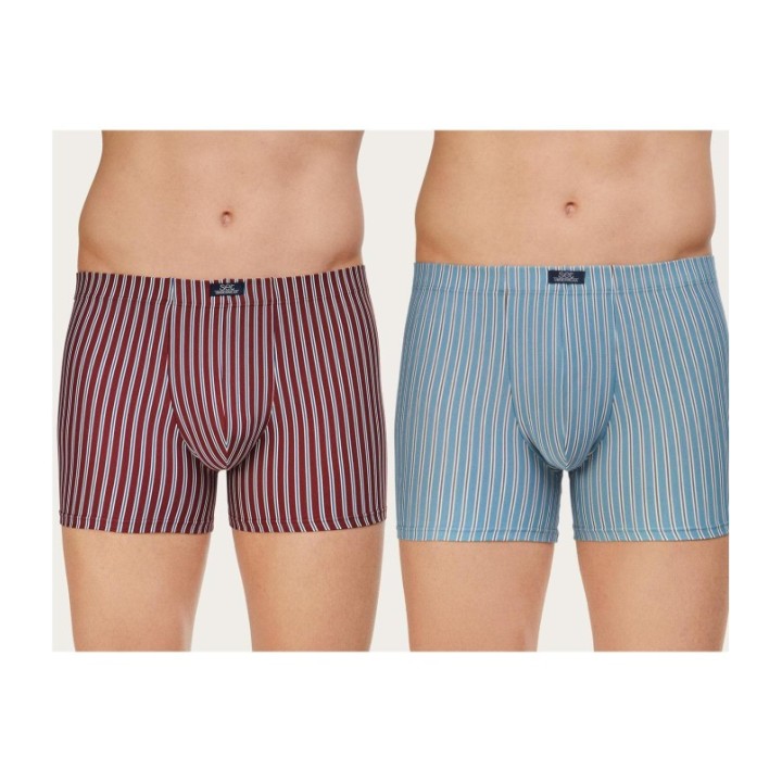 2er Pack SET 803 Boxershorts Blau/Bordeauxrot