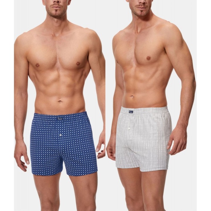 Pack 2 boxershort Abanderado 100 1Q0 Assortiment Grijs Blauw