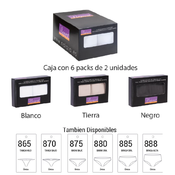 Braga mujer Naiara 885 Pack de 2 Midi