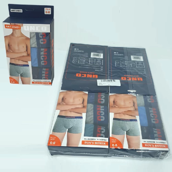Boxer copii băieți UNCO 6031 Pachet de 12 bucăți Fantezie