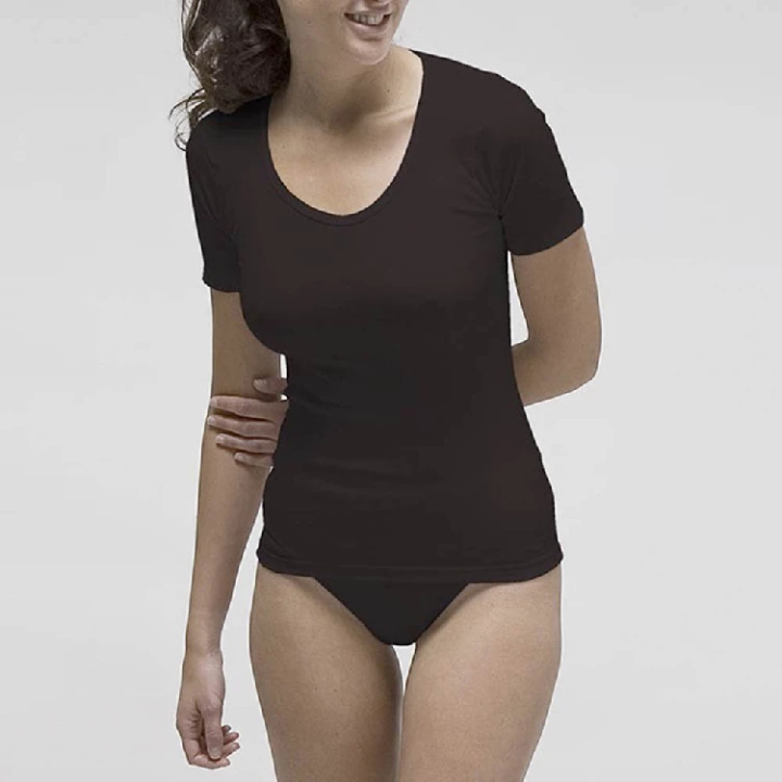 Blusa de manga curta de algodão e elastano de mulher Rapife 2208