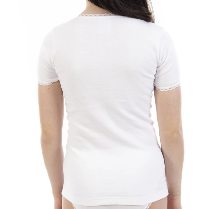 Maillot corps thermique fille à manches courtes Lacotex LCT145