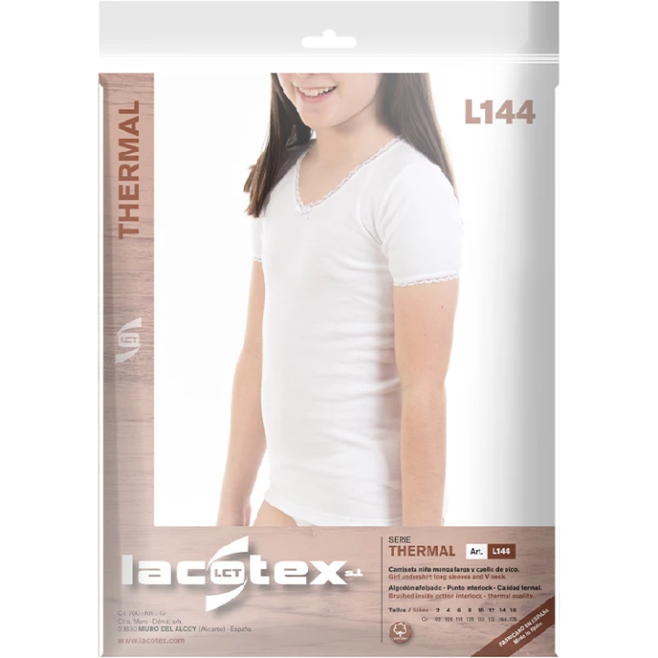 Детска термична тениска с къс ръкав за момиче LACOTEX LCT145