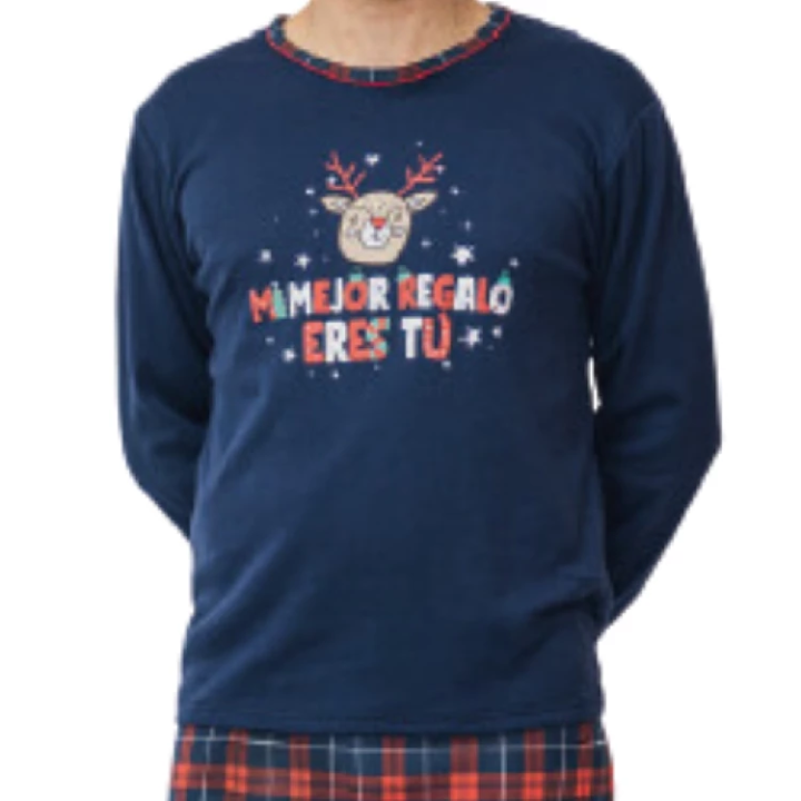 Pyjama de Noël manches longues et pantalon long en coton unisexe Lacotex 6064