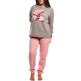 Pijama manga comprida e calças compridas de algodão mulher LACOTEX 804