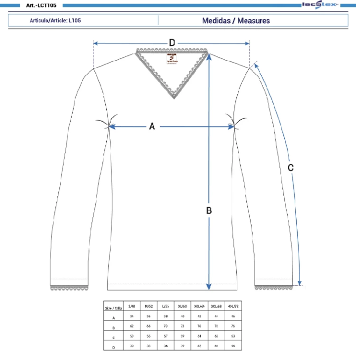 Dāmu termiskais krekls Lacotex LCT105 Garās piedurknēs