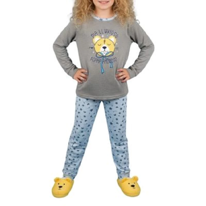 Pigiama a maniche lunghe e pantaloni lunghi in cotone bambina Lacotex 7025