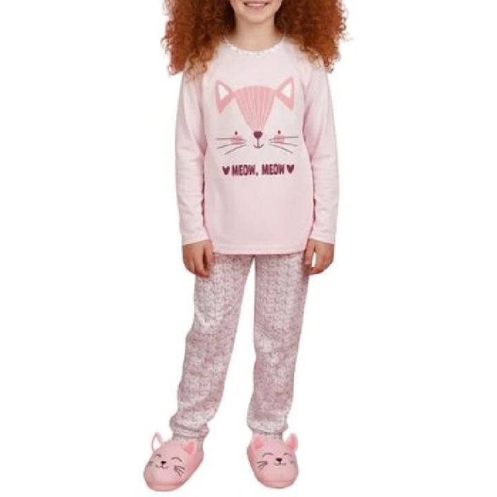 Pyjama Fille Manches Longues et Pantalon Long en Coton LACOTEX 7022