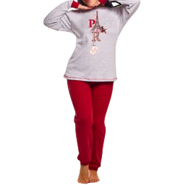 Pijama de algodão para Senhora de manga comprida e calça comprida LACOTEX 811