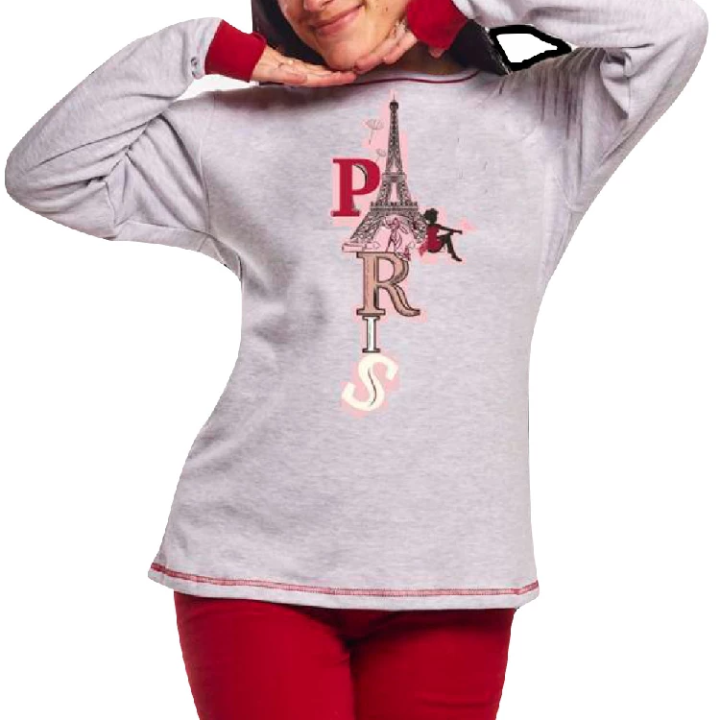 Pijama de algodão para Senhora de manga comprida e calça comprida LACOTEX 811
