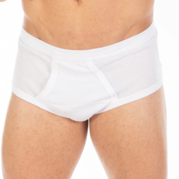 Kit 6 Cueca slip clássica com abertura de algodão masculino LACOTEX L165