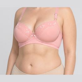 Sujetador brasileño plus size reforzado Eleonora - Rosa Pastel