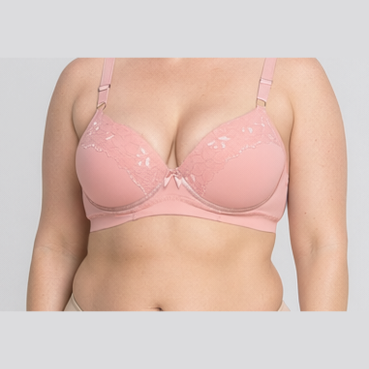 Sujetador brasileño plus size reforzado Eleonora - Rosa Pastel