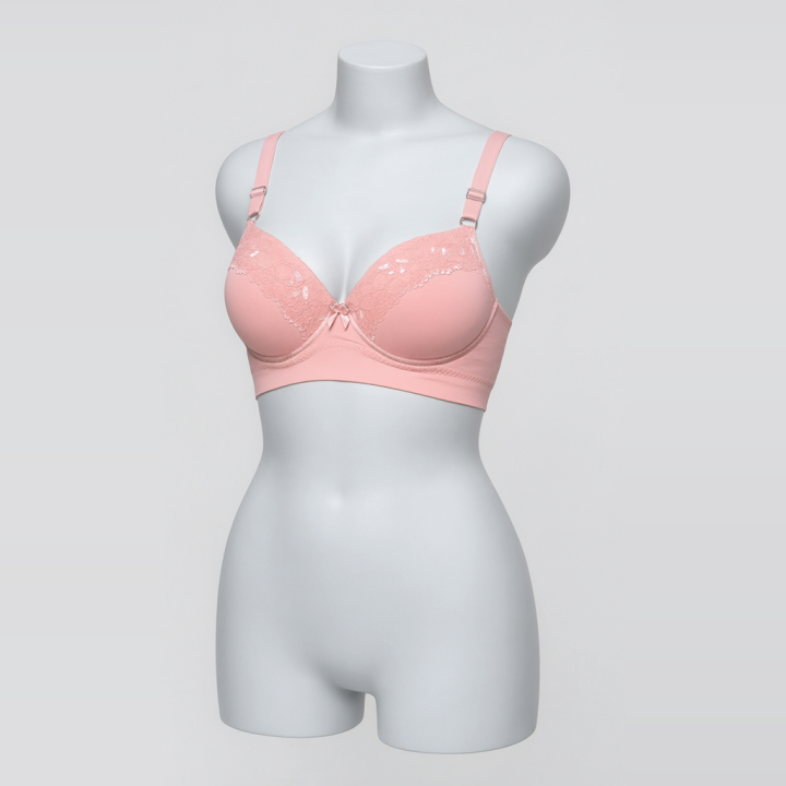 Sujetador brasileño plus size reforzado Eleonora - Rosa Pastel