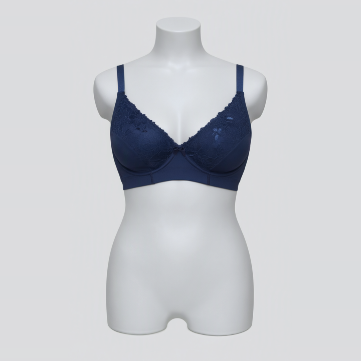 Sujetador plus size sin relleno y con aro  Emily - Azul Medianoche