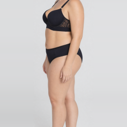Conjunto plus size de microfibra Valeria - Negro