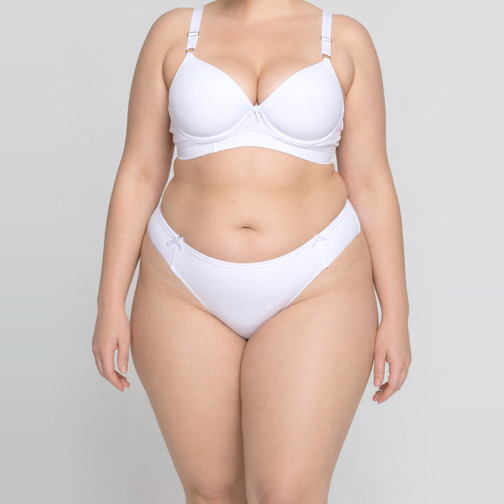 Conjunto plus size de microfibra Valeria - Blanco