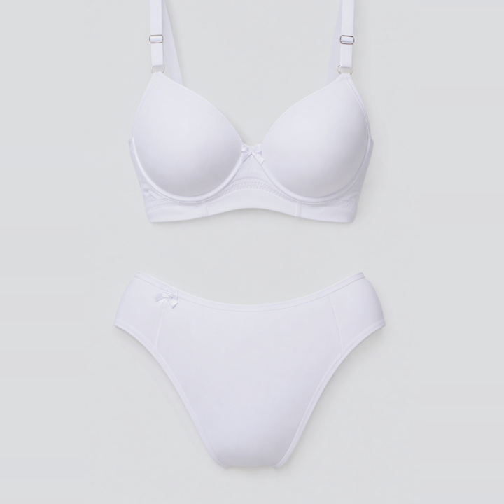 Conjunto plus size de microfibra Valeria - Blanco