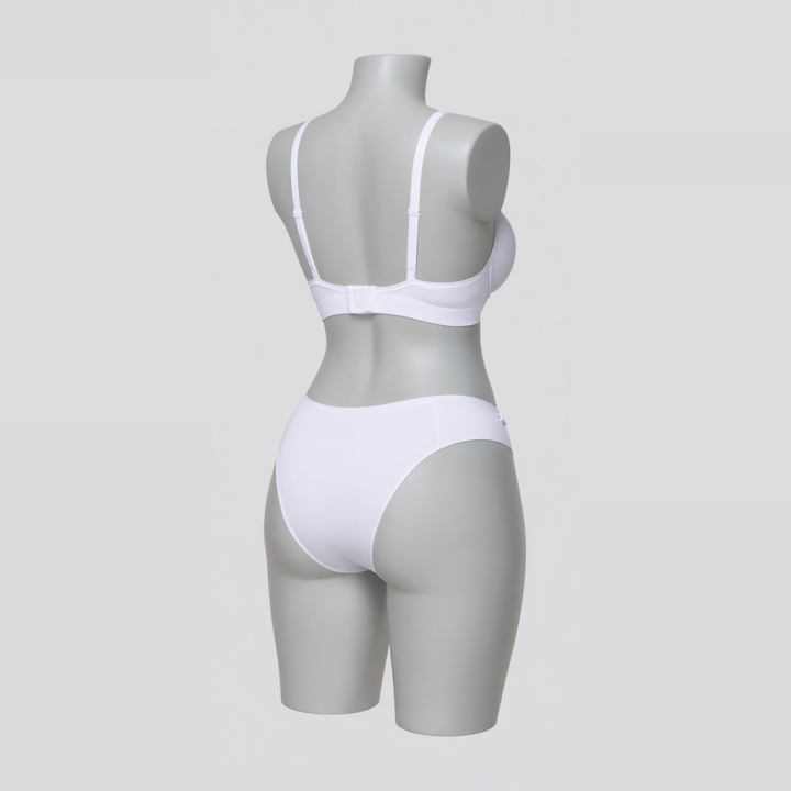 Conjunto plus size de microfibra Valeria - Blanco