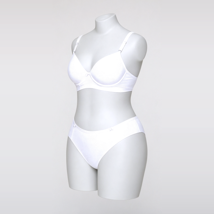 Conjunto plus size de microfibra Valeria - Blanco