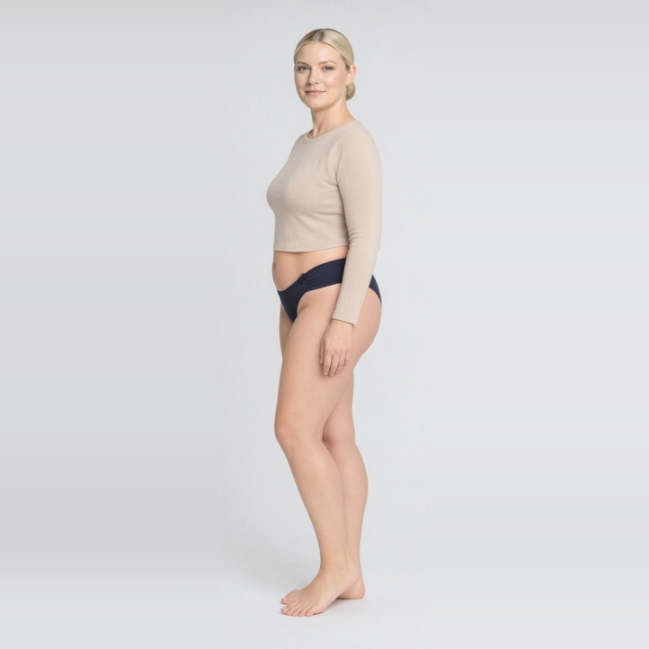 Braga plus size con lateral fruncido Anna - Azul Medianoche