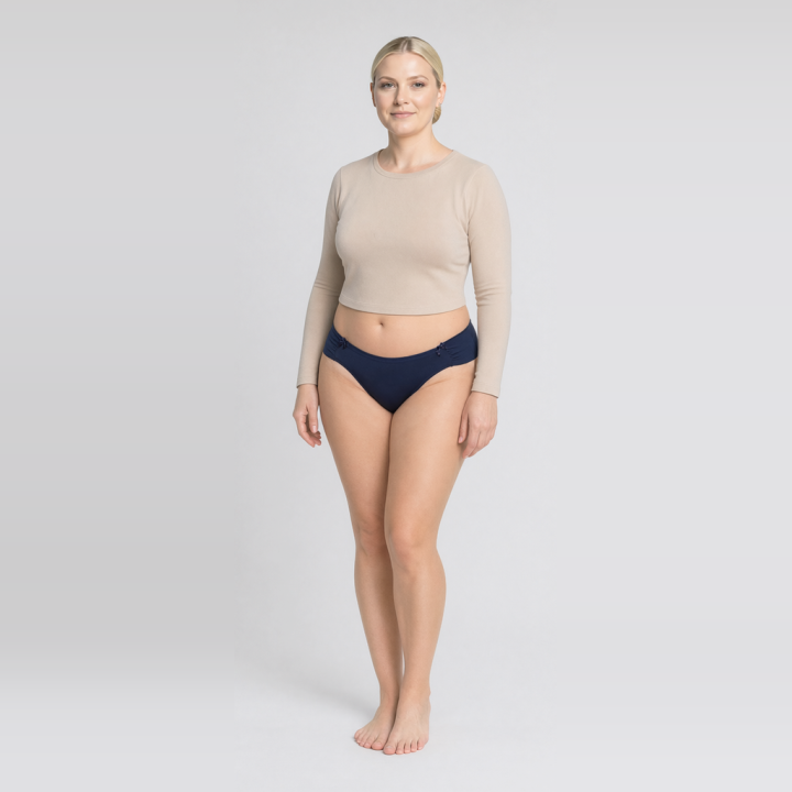 Braga plus size con lateral fruncido Anna - Azul Medianoche
