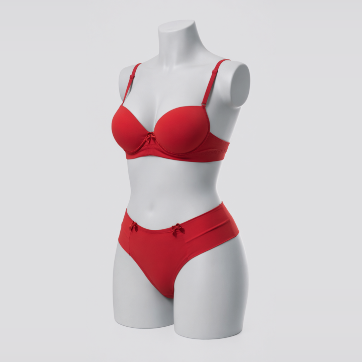 Conjunto liso con sujetador y tanga  Fiorenza - Rojo Rubí