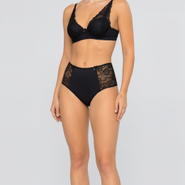 Conjunto de sujetador y hot pant con encaje  Cressida - Negro