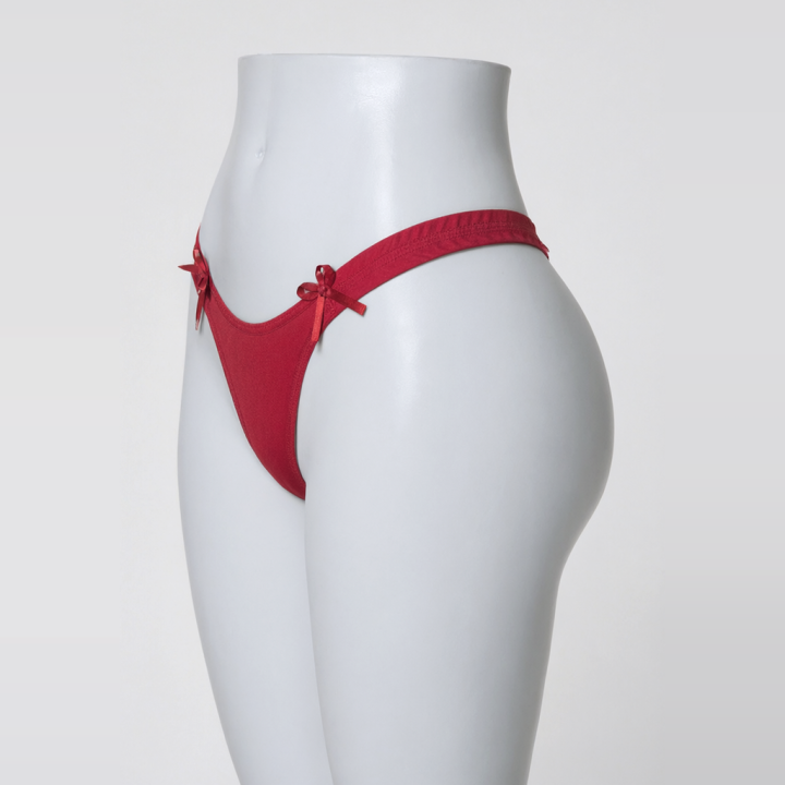 Tanga con cintura fruncida Alessandra - Rojo Rubí