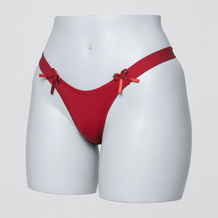 Tanga con cintura fruncida Alessandra - Rojo Rubí