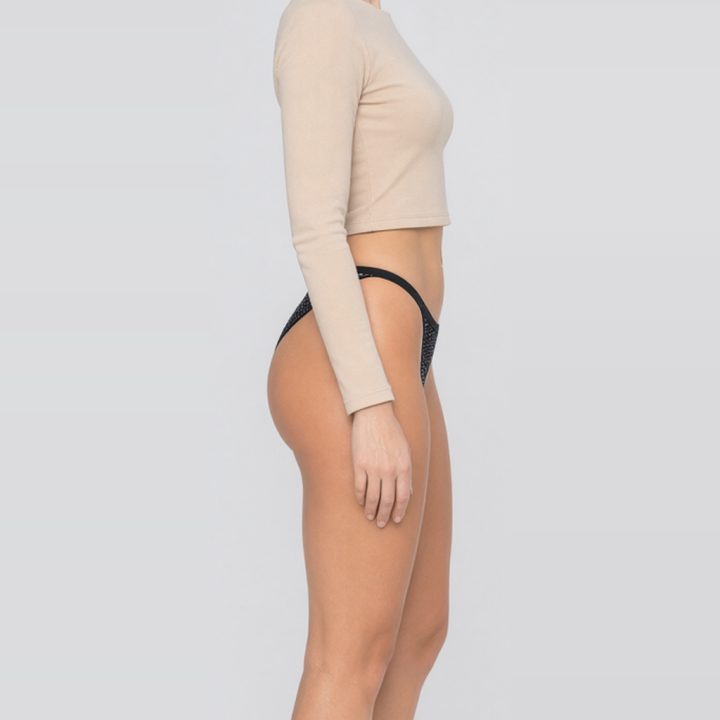 Tanga con cierre lateral Arabella - Negro
