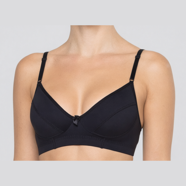 Sujetador sin relleno sin aros confort lencería básica mujer Chloe - Negro