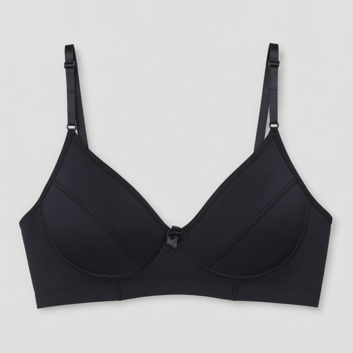 Sujetador sin relleno sin aros confort lencería básica mujer Chloe - Negro