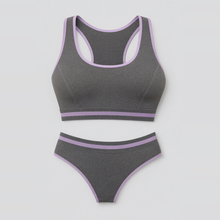 Conjunto plus size deportivo con tanga Jessica - Negro
