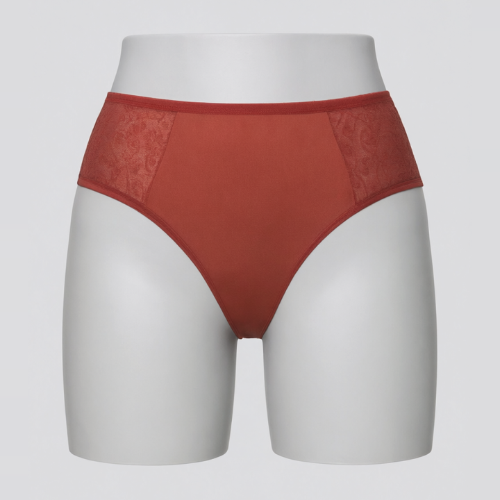 Tanga plus size con detalles en encaje Evelyn - Marrón Chocolate