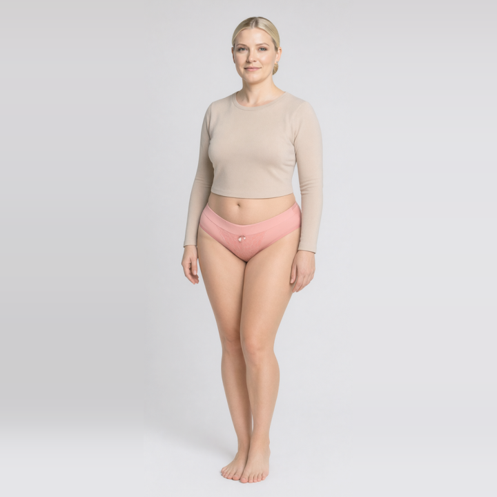 Braga plus size con detalle de encaje  Camilla - Rosa Pastel