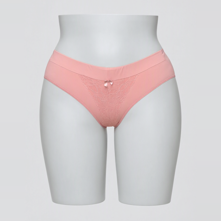 Braga plus size con detalle de encaje  Camilla - Rosa Pastel