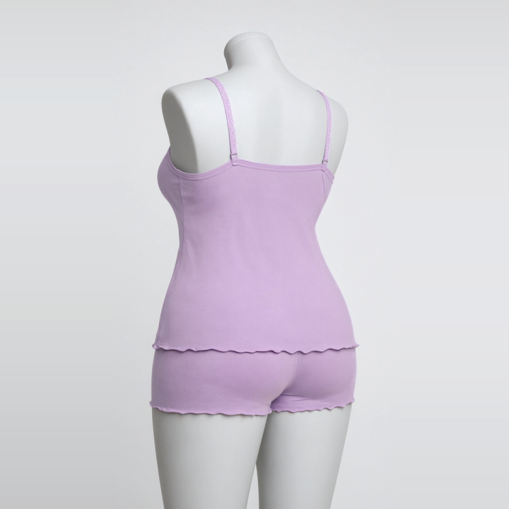 Baby Doll plus size liso Adriana - Lavanda Suave