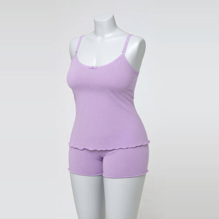 Baby Doll plus size liso Adriana - Lavanda Suave