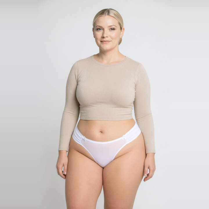 Tanga plus size Charlotte - Blanco