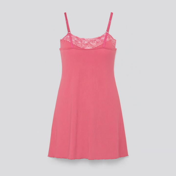 Camisón liso de microfibra Emilia - Rosa Sandía