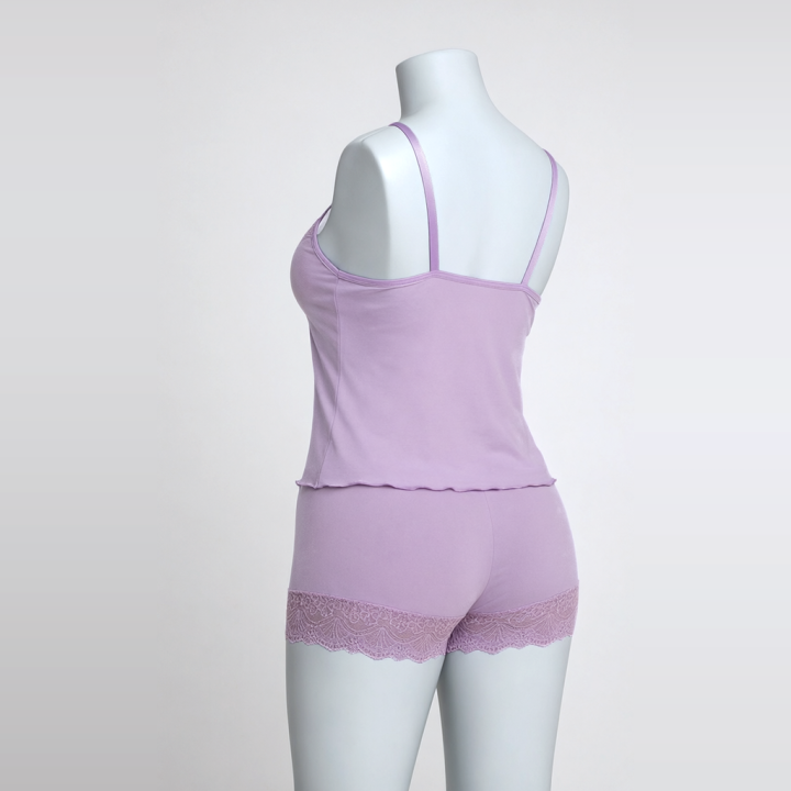 Baby Doll Liso con Encaje Esmé - Lavanda Suave