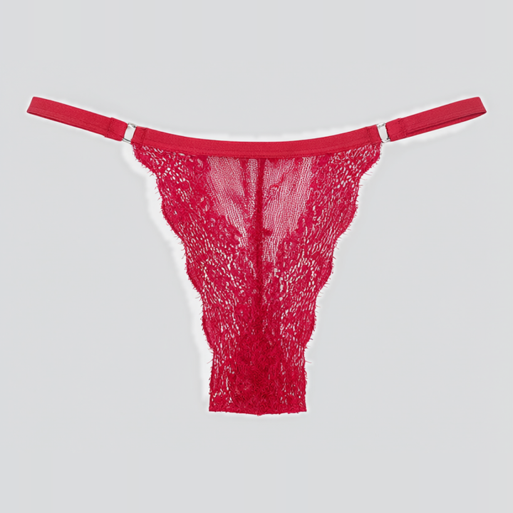 Tanga de encaje con adorno  Lavinia - Rojo Rubí