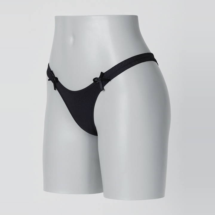 Tanga con cintura fruncida Alessandra - Negro
