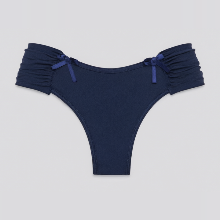 Braga con lateral ancho fruncido Valentina - Azul Medianoche