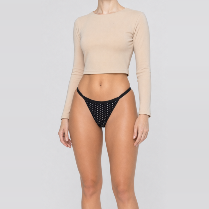 Tanga con cierre lateral Arabella - Negro