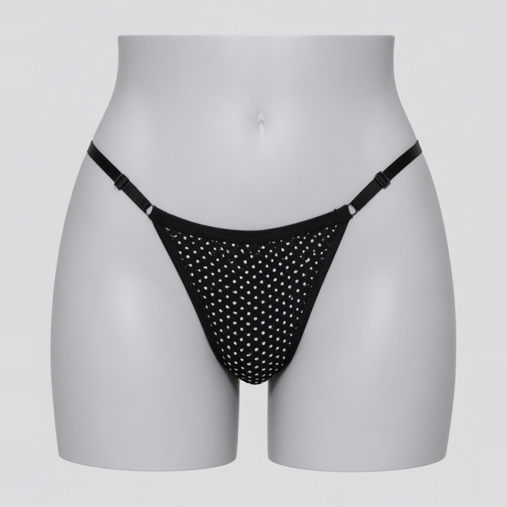 Tanga laterales ajustables Beatrice - Negro