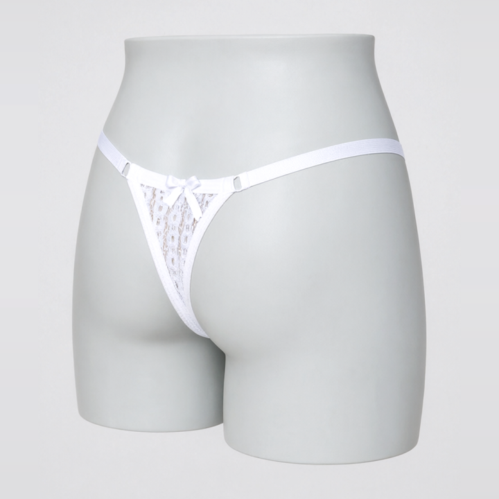 Tanga encaje con lateral ajustable Magnolia - Blanco