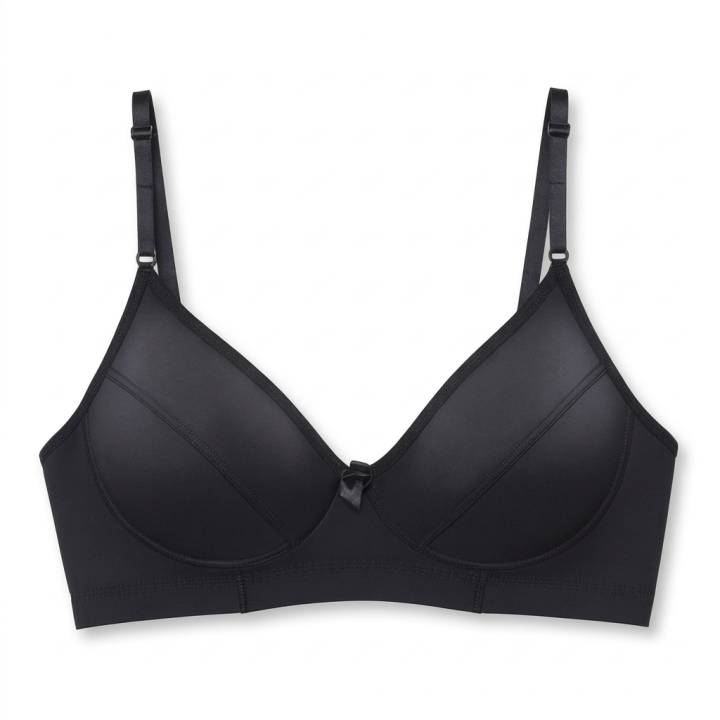 Sujetador sin relleno sin aros confort lencería básica mujer Chloe - Negro