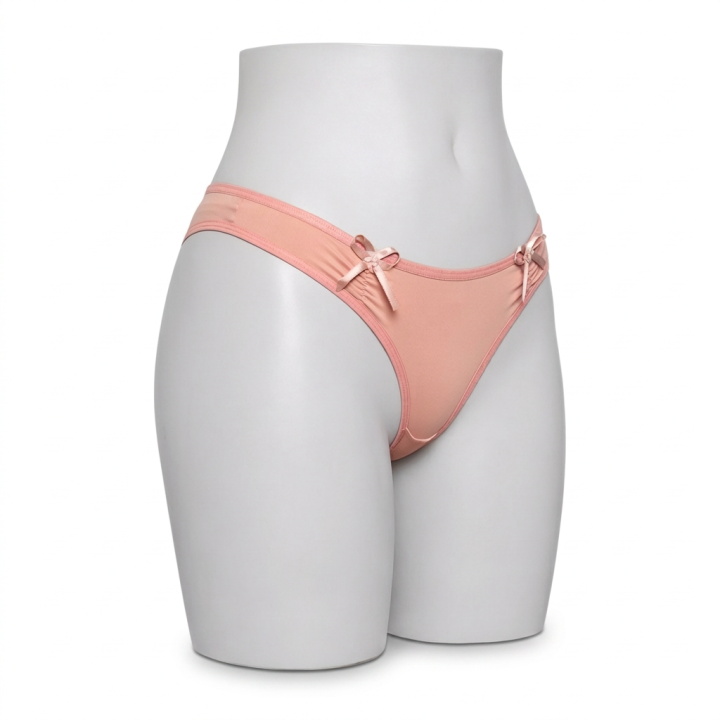 Tanga de microfibra con lazos Penélope - Rosa Pastel